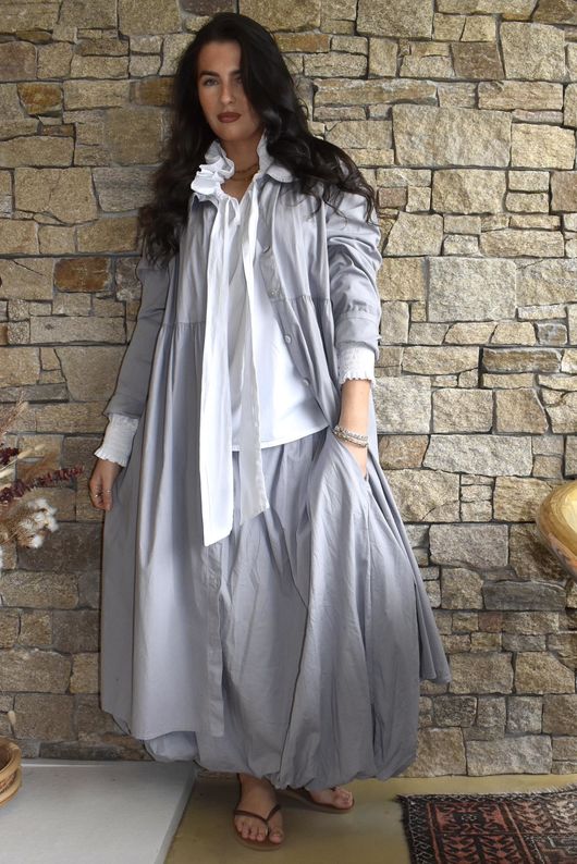 Paloma Peter Pan Frock Coat Cloud Grey